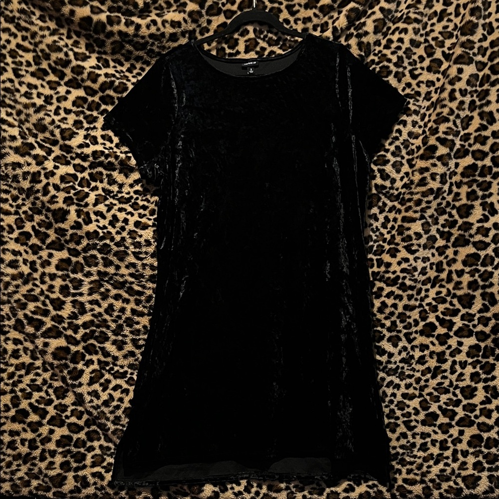 Torrid Black Velvet Mini Dress